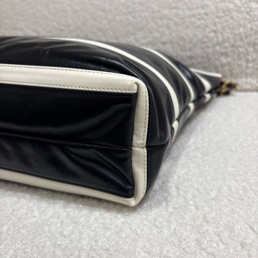 Chanel 22Bag 肩背包 中號 黑白條紋 二手❤️‍🔥-7