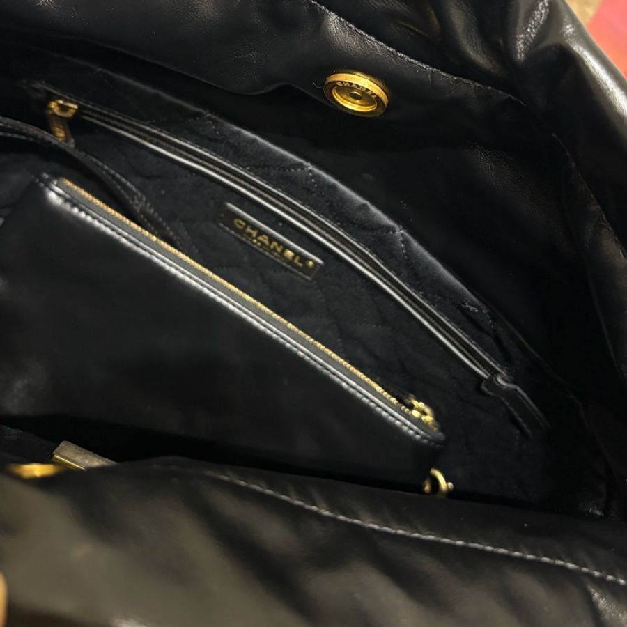 Chanel 22Bag 肩背包 中號 黑白條紋 二手❤️‍🔥-9