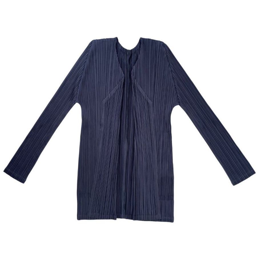 ISSEY MIYAKE PLEATS PLEASE 開胸 長版上衣-0
