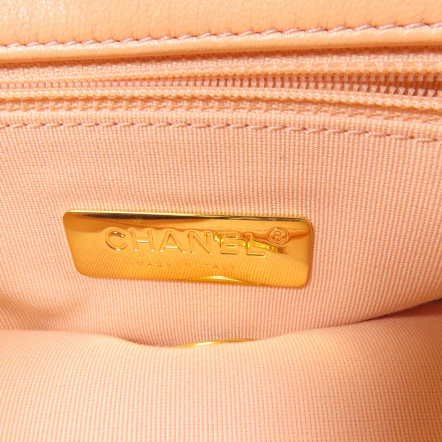 CHANEL 【激減優惠】羊皮皮革Chanel 19 Small金扣鏈帶肩背袋-7
