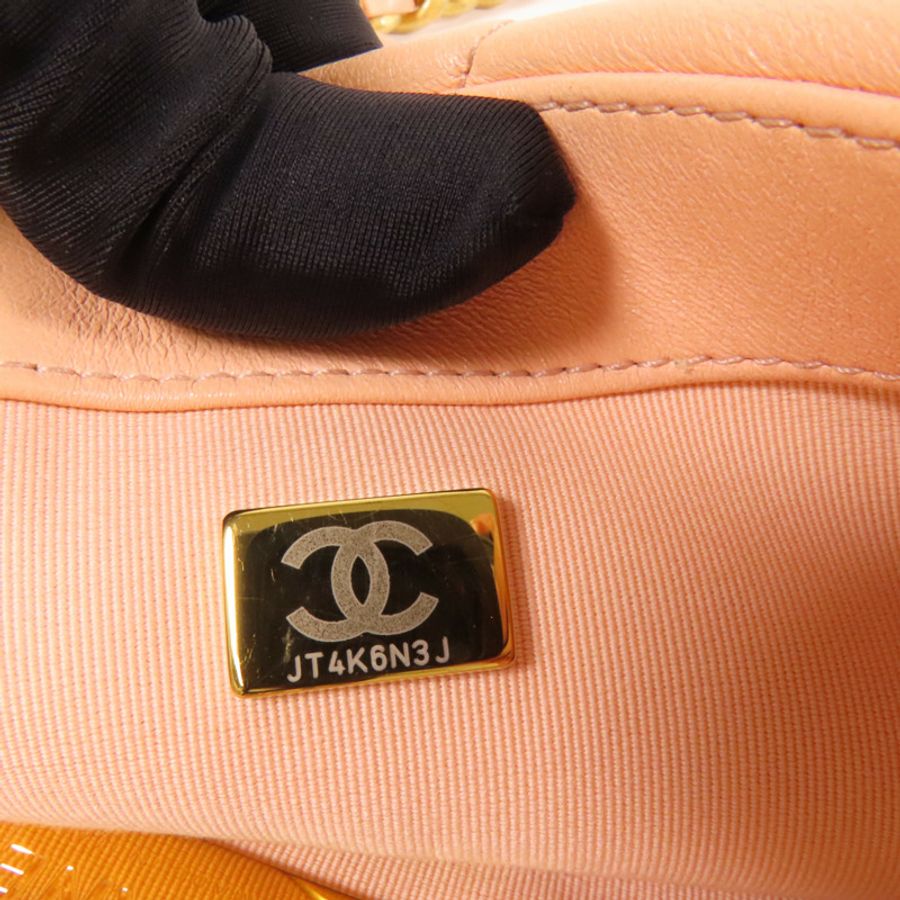 CHANEL 【激減優惠】羊皮皮革Chanel 19 Small金扣鏈帶肩背袋-8