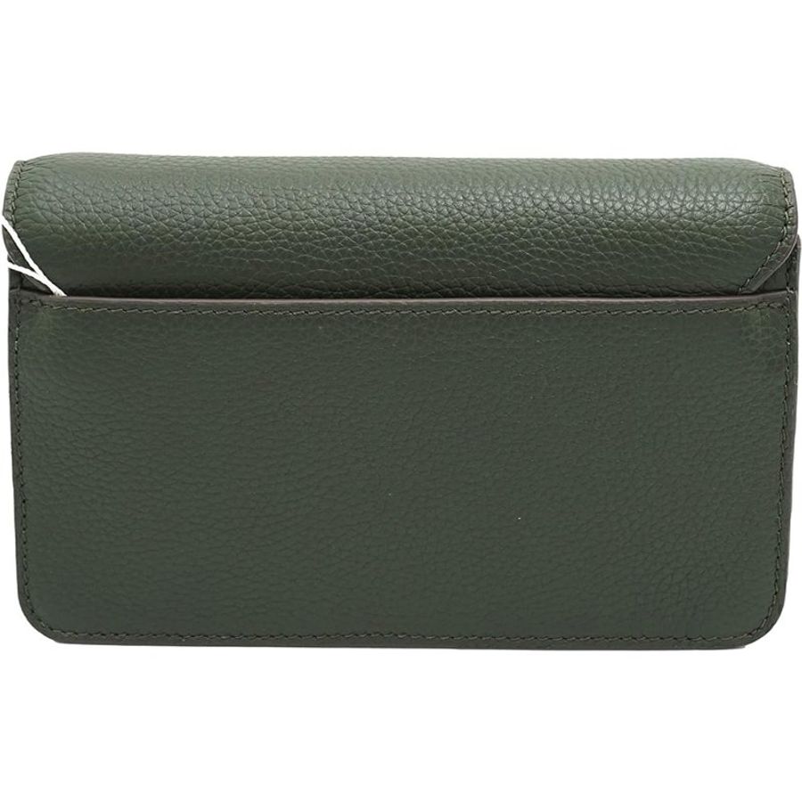 【TORY BURCH】雙T-LOGO翻蓋皮革斜背鍊包-墨綠色-1