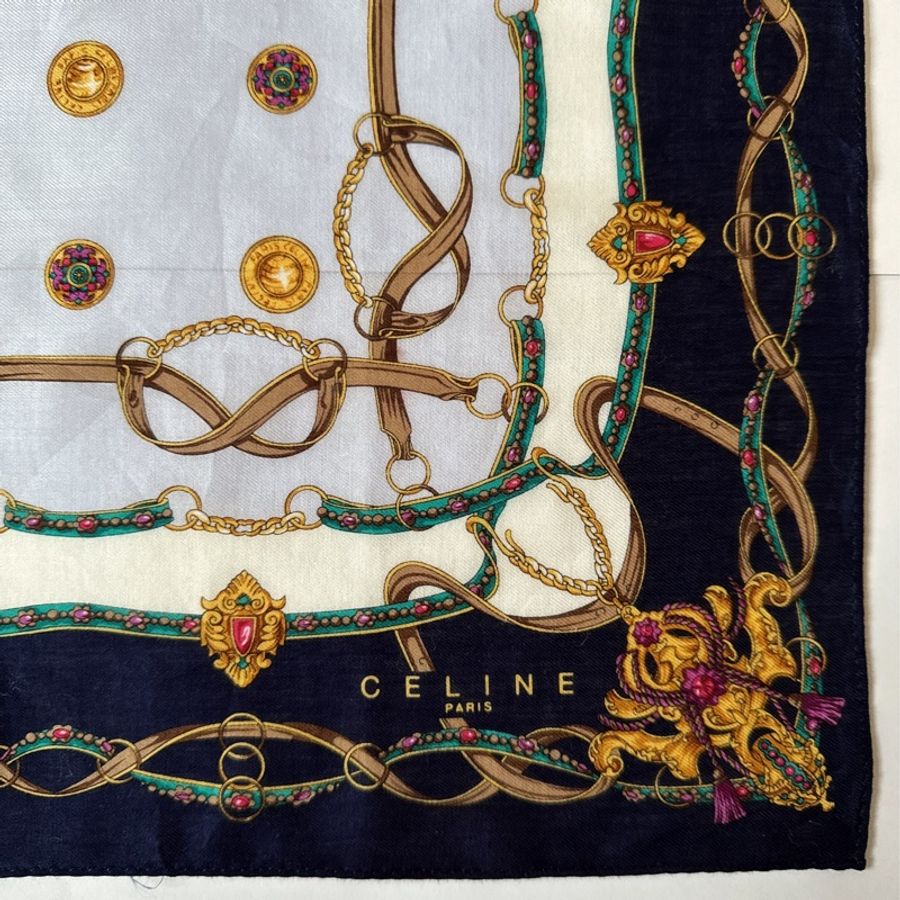 Celine vintage scarf 48 中古小絲巾-5