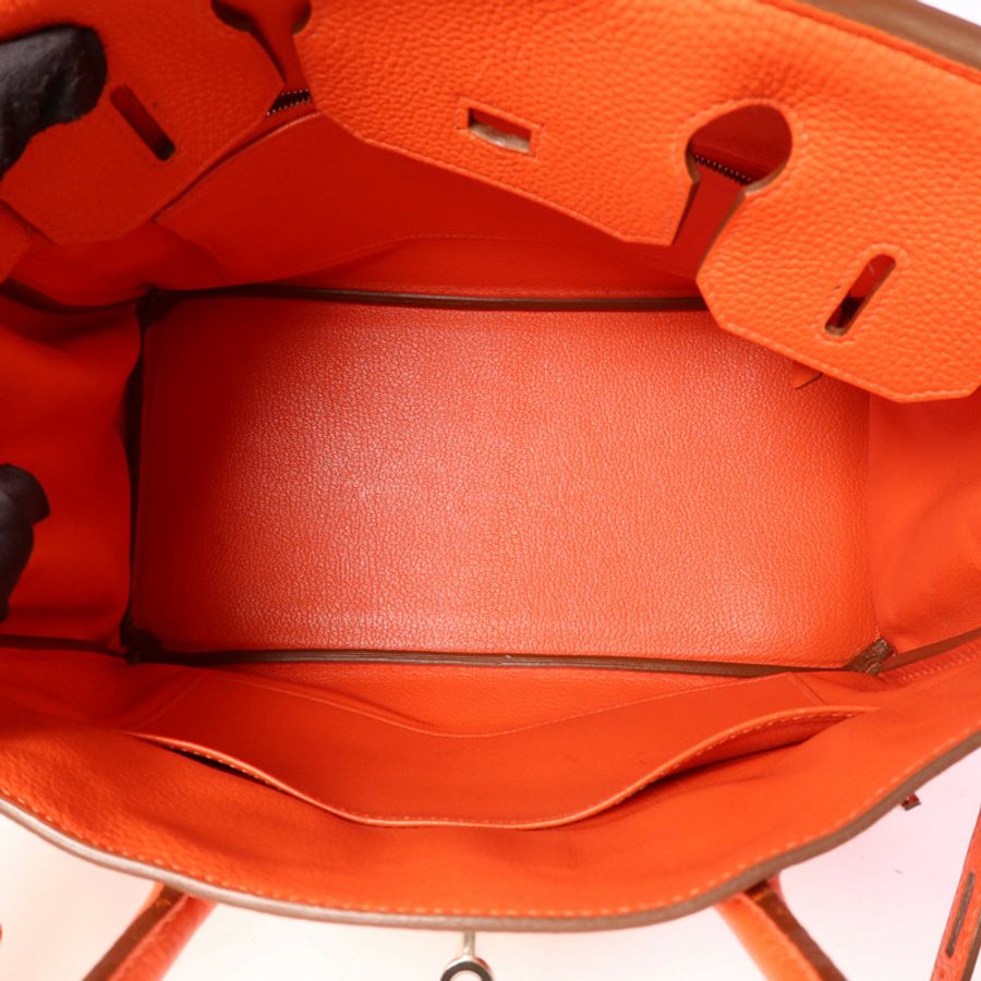 HERMES Togo皮革Birkin 30銀扣手挽袋Capucine-5