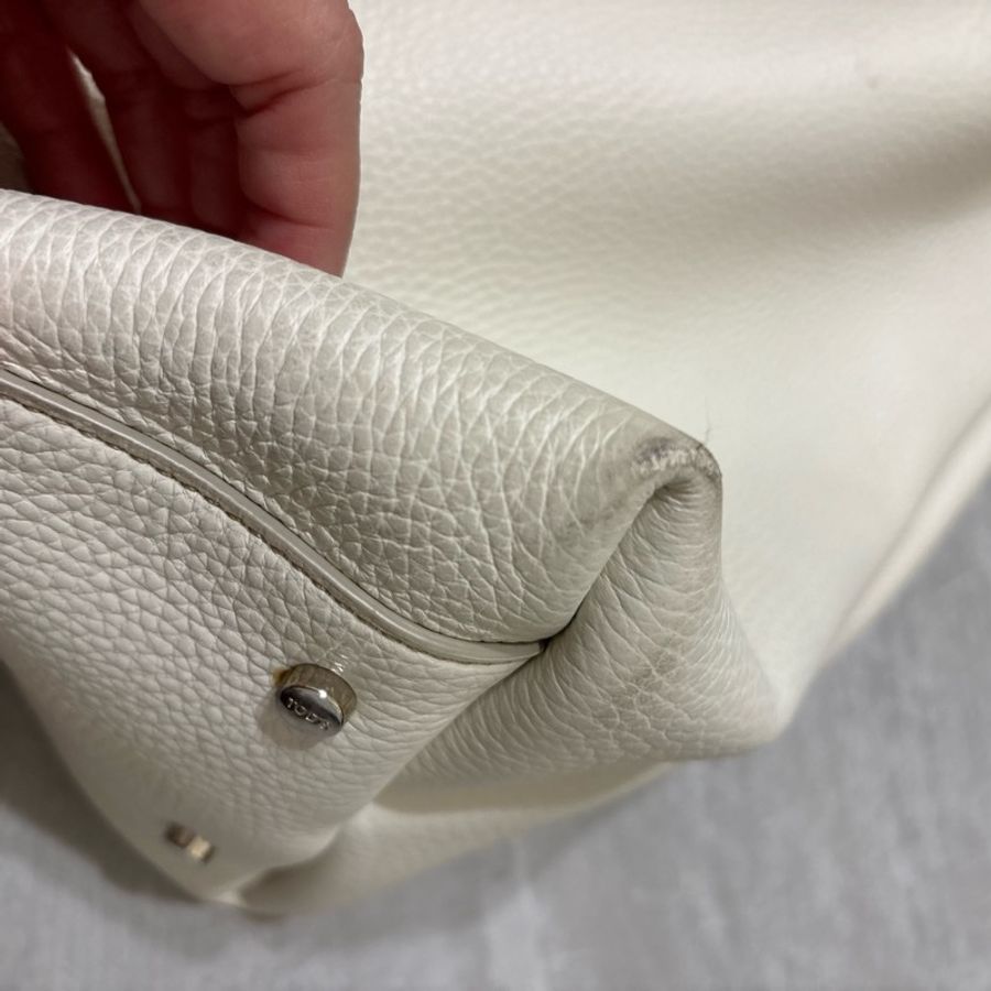 Tod’s肩背包 白色 荔枝紋-9