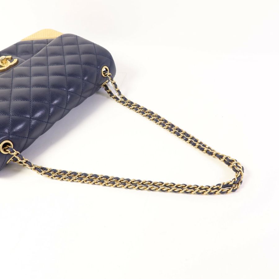CHANEL 牛皮皮革Chain Shoulder Bag金扣鏈帶肩背袋-5