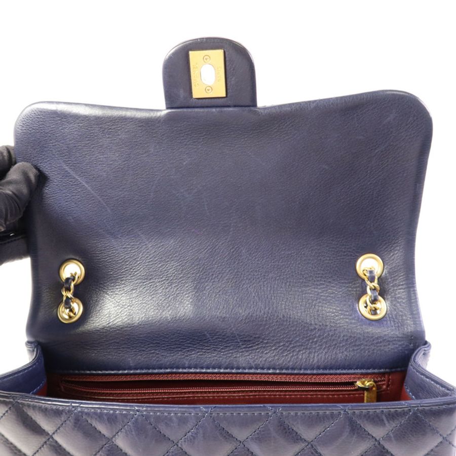 CHANEL 牛皮皮革Chain Shoulder Bag金扣鏈帶肩背袋-11