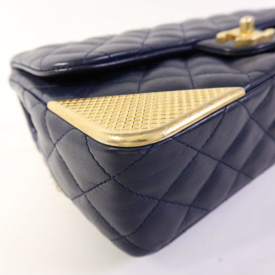 CHANEL 牛皮皮革Chain Shoulder Bag金扣鏈帶肩背袋-14