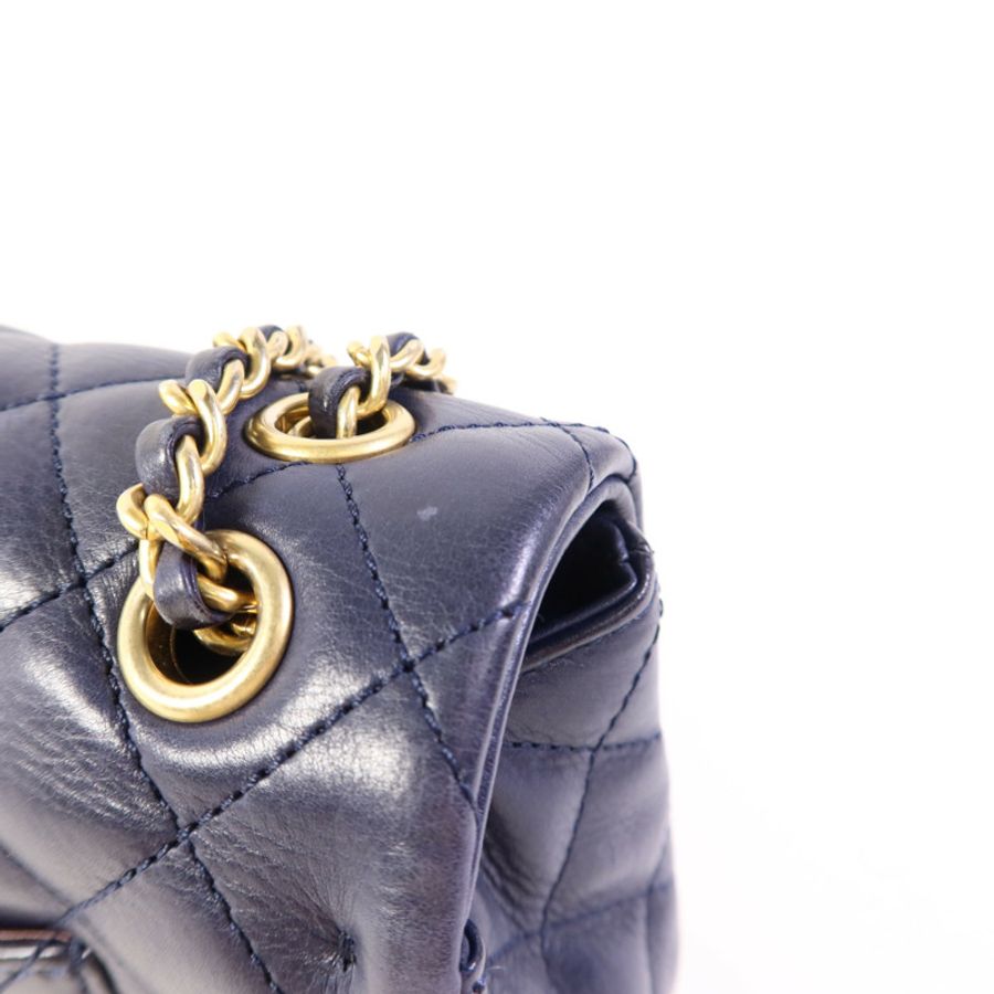 CHANEL 牛皮皮革Chain Shoulder Bag金扣鏈帶肩背袋-19