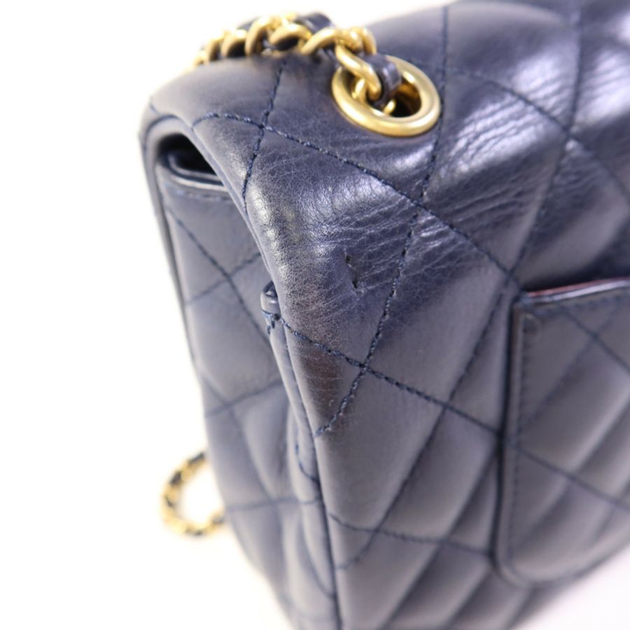 CHANEL 牛皮皮革Chain Shoulder Bag金扣鏈帶肩背袋-20