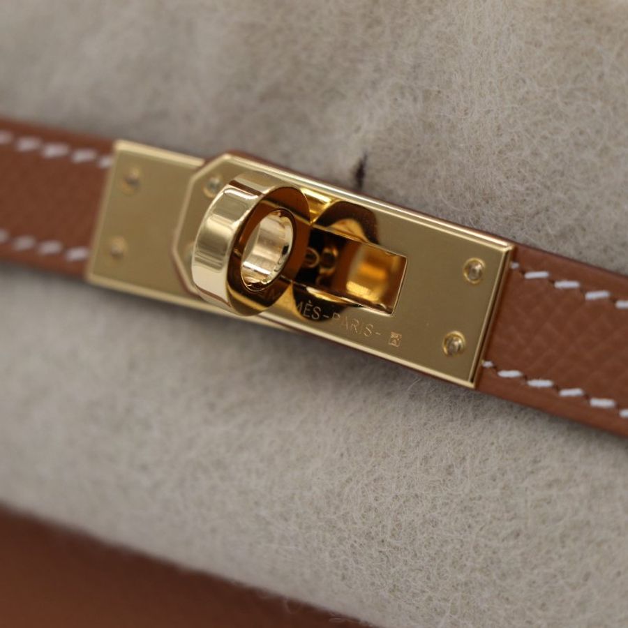 【金剛色♥️台灣購證配件齊】Hermès 愛馬仕 Kelly25 K25 Epsom 牛皮 金棕色 手提包 斜挎包 Z 刻-20