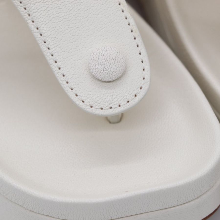 Loewe 羅威 Ease 奶白色 牛皮革 Anagram 經典 Logo 厚底拖鞋 厚底涼鞋 EU37-8
