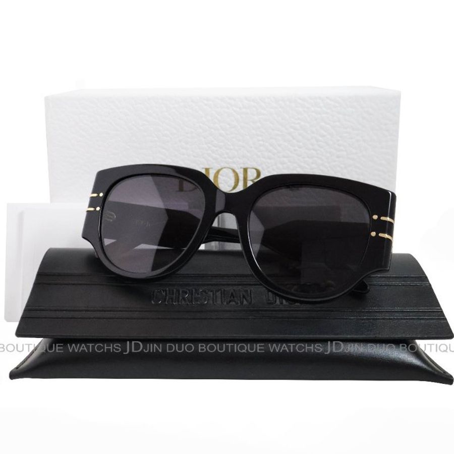 金鐸精品~2486 CHRISTIAN DIOR CD 迪奧 Dior Signature黑色膠框金色字紋漸層灰女士太陽眼鏡-0