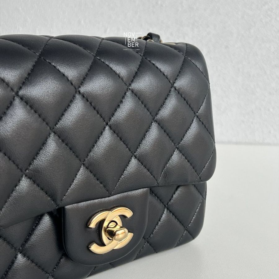 閒置新💖 全配有購證🙌🏻 Chanel 香奈兒 方胖 黑色金釦-5