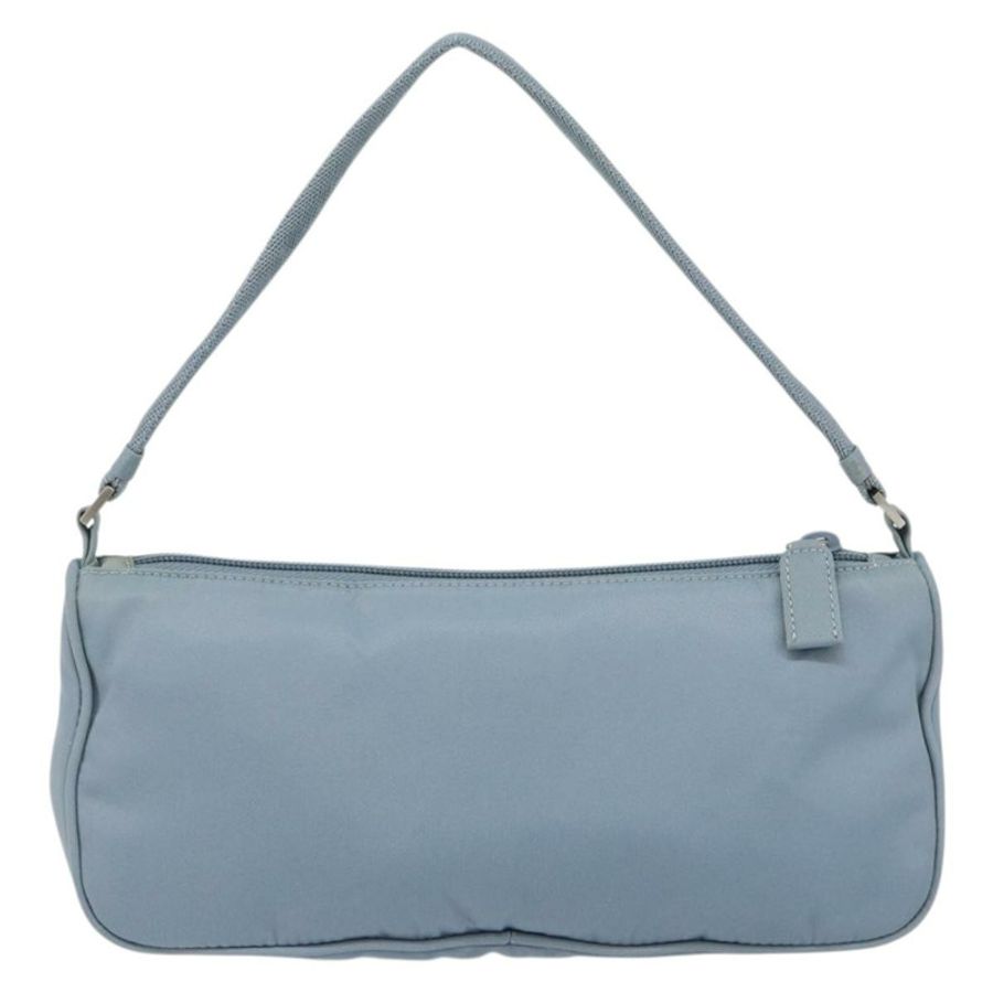 【日本直送】PRADA 尼龍材質淺藍色銀色配件包 Auth 147400-1