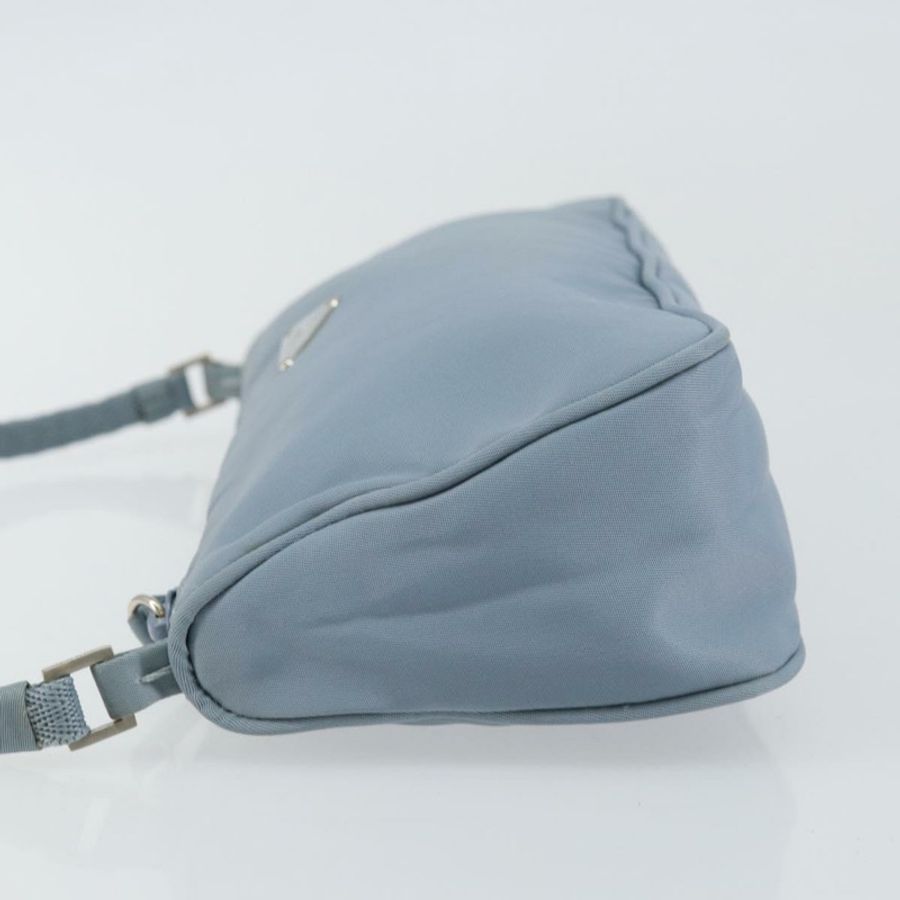 【日本直送】PRADA 尼龍材質淺藍色銀色配件包 Auth 147400-3