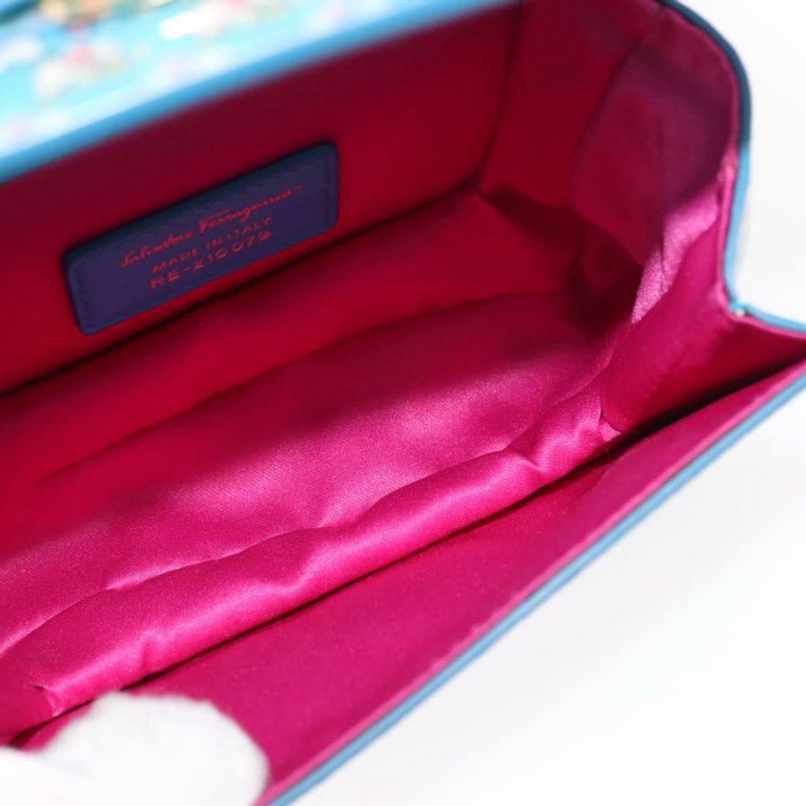 【日本直送】Salvatore Ferragamo Vala 單肩包 琺瑯藍金配色 正品 bs30122-10