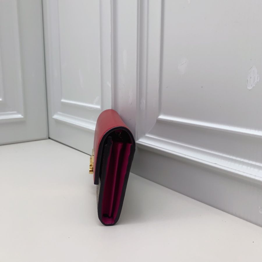 98新Gucci古馳 padlock 紅色拼老花钱包-8
