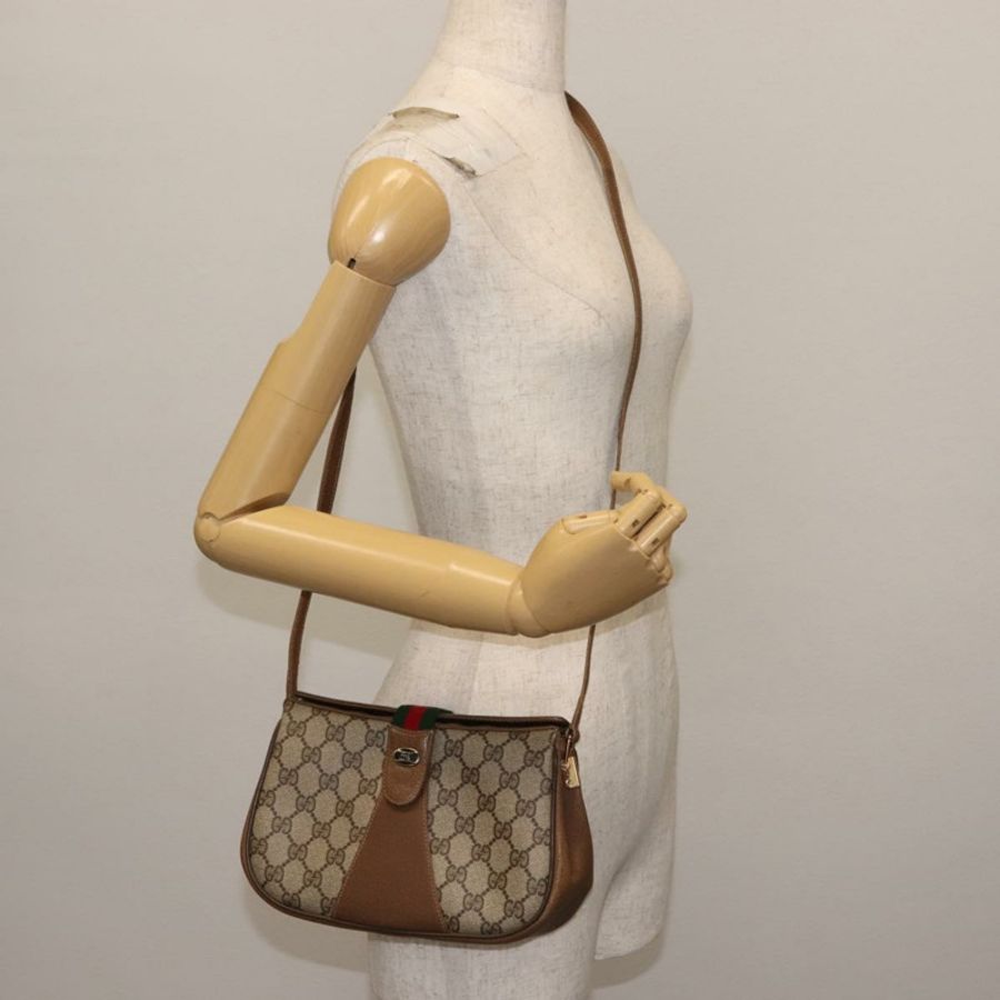 【日本直送】GUCCI GG Supreme Web Sherry Line 單肩包 PVC 米色 116 02 024 正品 ep11422-22