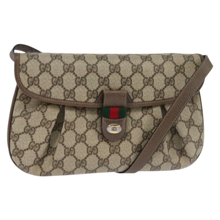 【日本直送】GUCCI GG Supreme Web Sherry Line 單肩包 PVC 米色 10 02 051 正品 147497-0