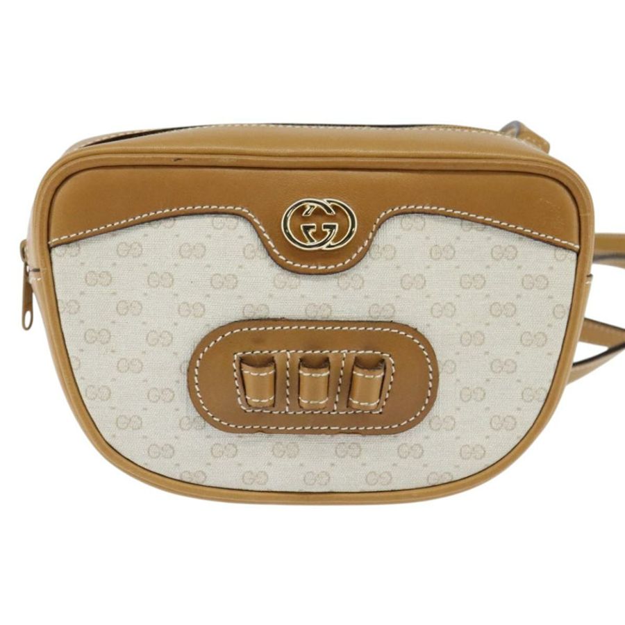 【日本直送】GUCCI Micro GG Supreme 單肩包 PVC 米色 金色 007 067 0523 正品 148285-12
