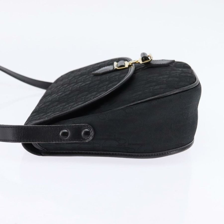 【日本直送】Christian Dior Trotter帆布肩背包 黑色金色 正品 SW1717-2