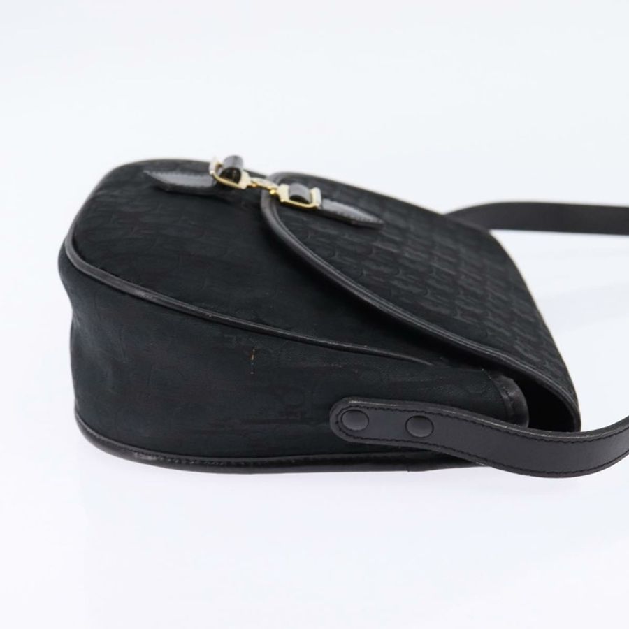 【日本直送】Christian Dior Trotter帆布肩背包 黑色金色 正品 SW1717-3