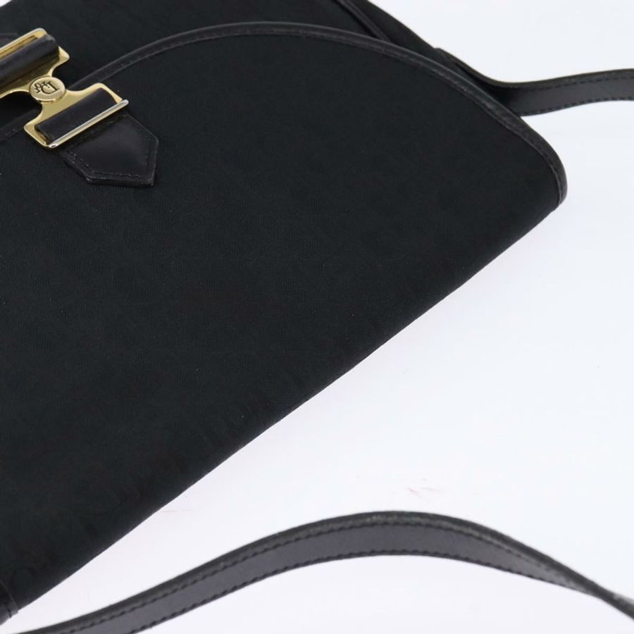 【日本直送】Christian Dior Trotter帆布肩背包 黑色金色 正品 SW1717-5