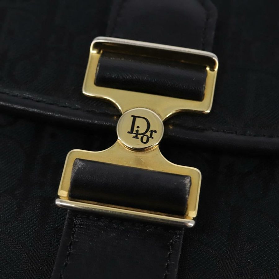 【日本直送】Christian Dior Trotter帆布肩背包 黑色金色 正品 SW1717-9