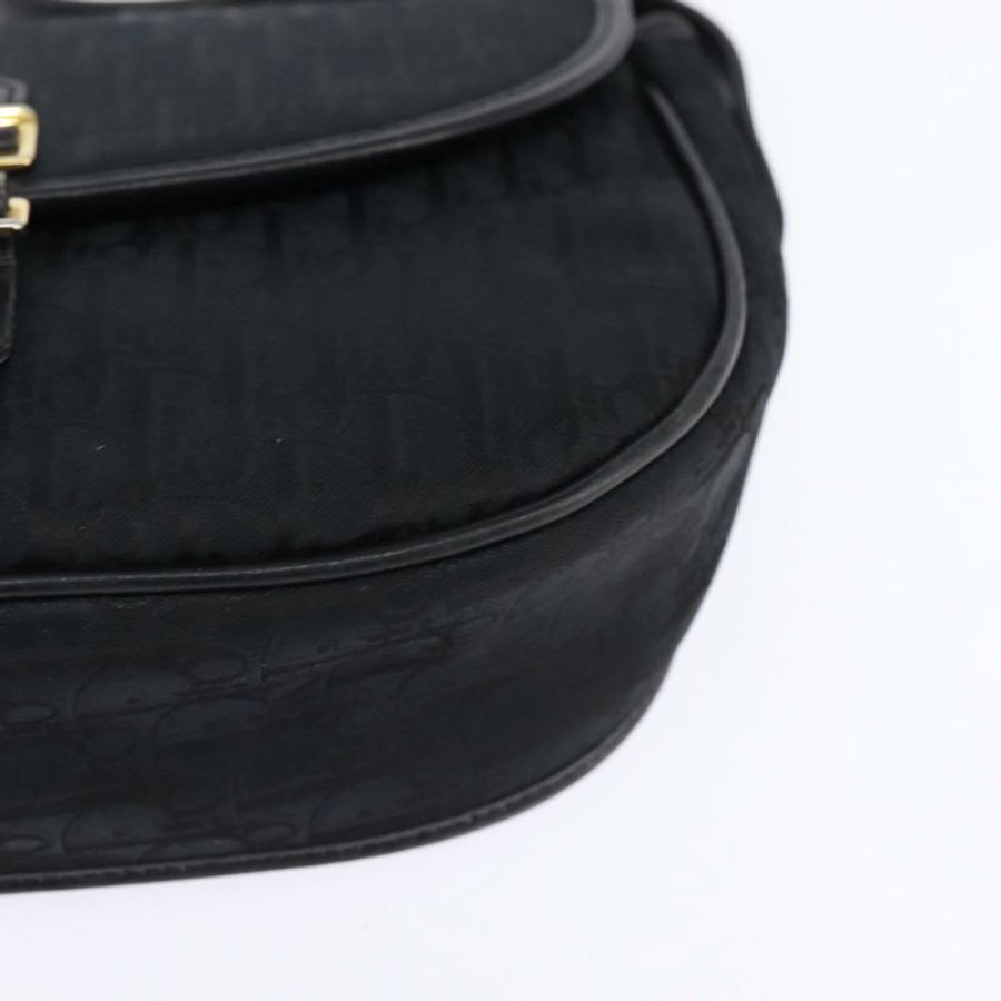 【日本直送】Christian Dior Trotter帆布肩背包 黑色金色 正品 SW1717-14