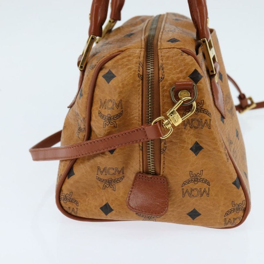 【日本直送】MCM Logoogram Vicetos 波士頓包 PVC 雙向棕色金色 正品 148327-2