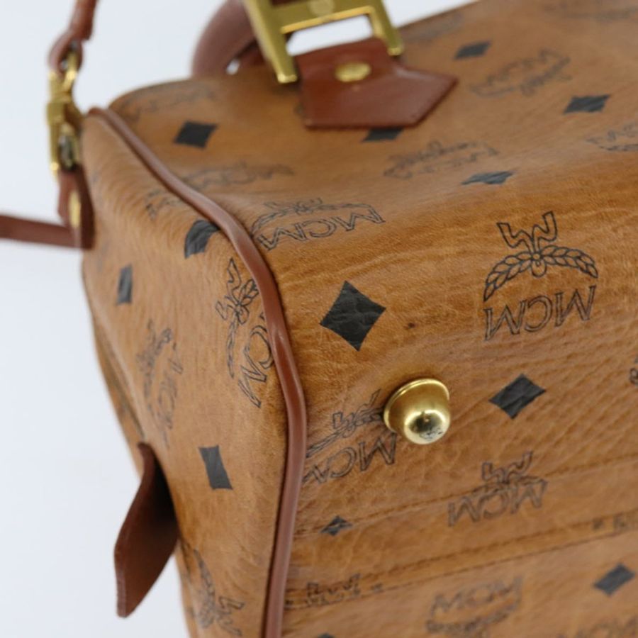 【日本直送】MCM Logoogram Vicetos 波士頓包 PVC 雙向棕色金色 正品 148327-16