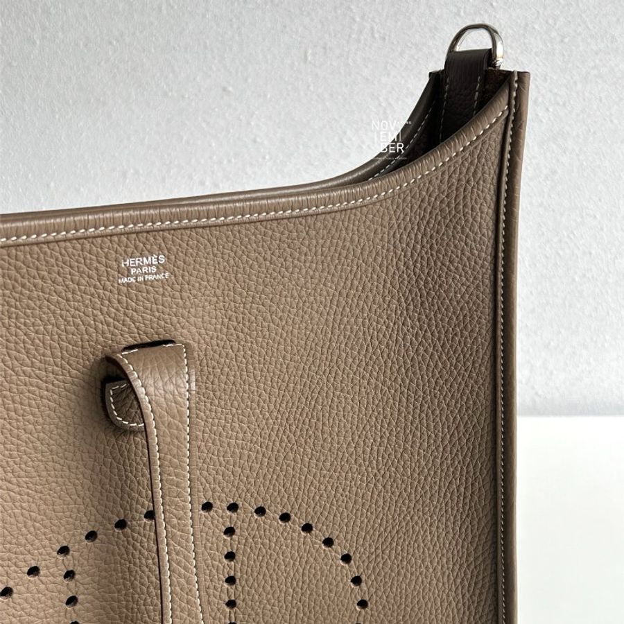 全新💖 全配有購證🙌🏻 Hermès 愛馬仕 Evelyne 29 大象灰銀釦-5