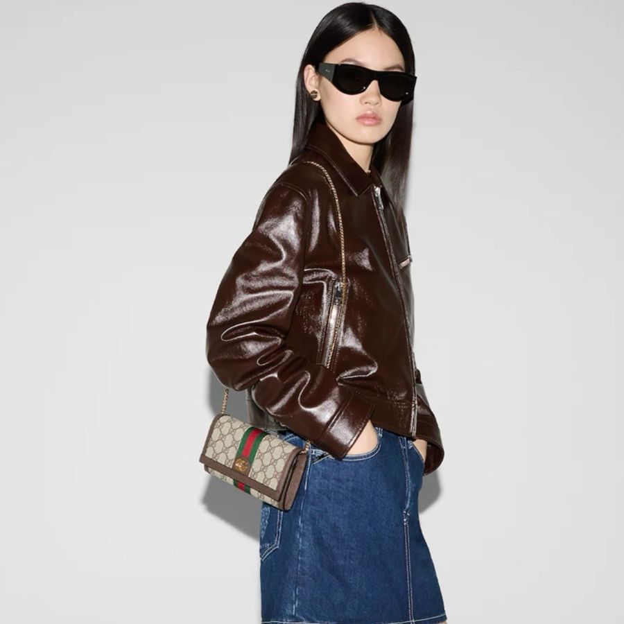 Gucci Ophidia系列鏈帶錢包-6