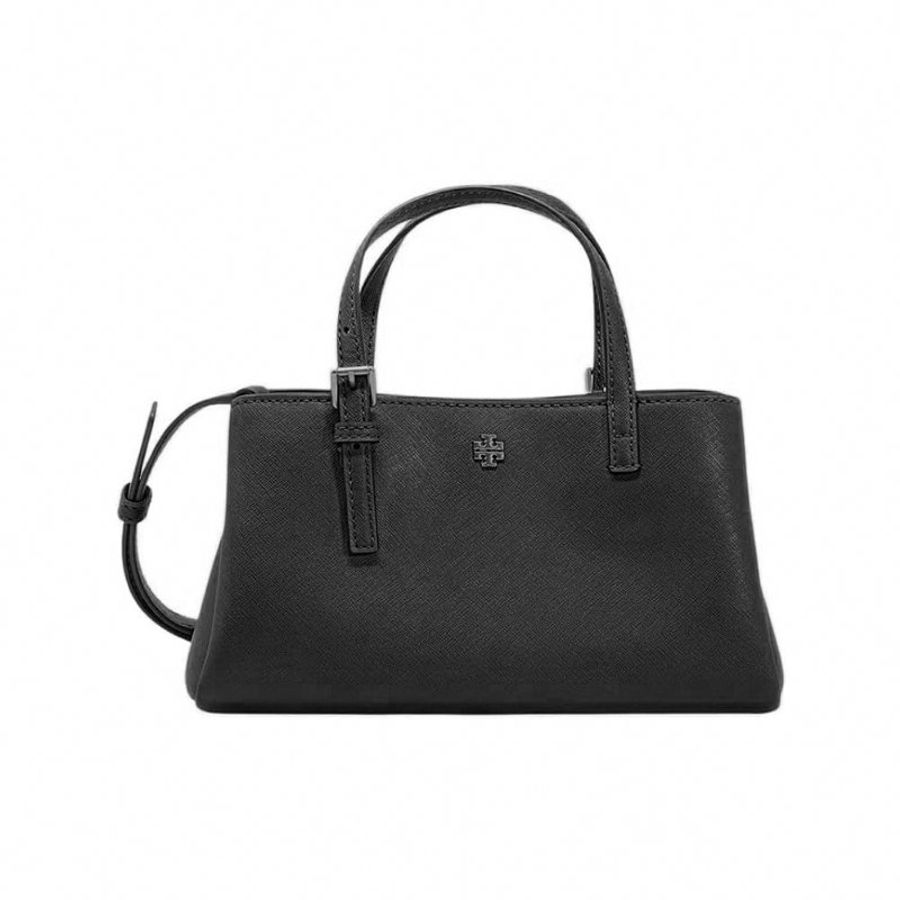 【TORY BURCH】質感素面皮革兩用包-黑色-4