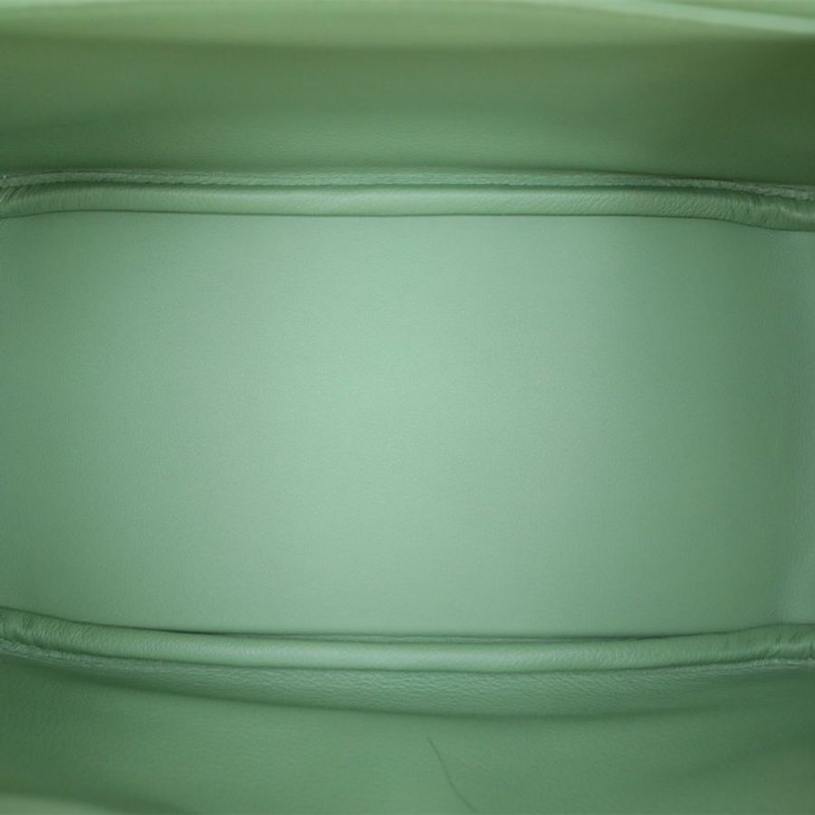 HERMES Lindy263I牛油果綠EC皮Z刻銀扣肩背包-2