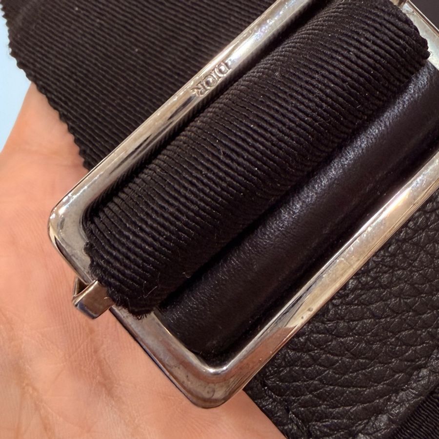 DIOR 迪奧 Saddle 黑色粒面 南柱赫 馬鞍包 胸包 腰包 肩背包 側背包 斜背包-54