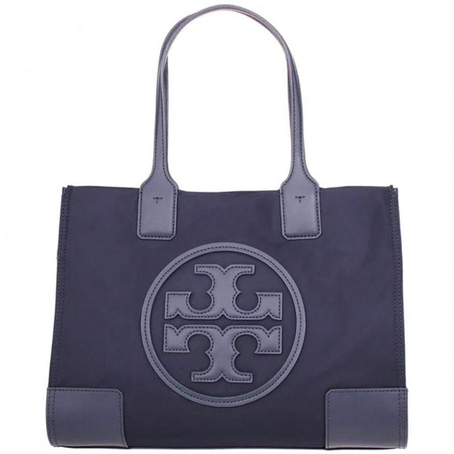 【TORY BURCH】雙T-LOGO尼龍肩背包-深藍色-0