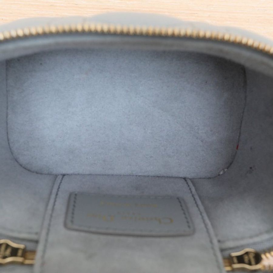 DIOR Lady戴妃Vanity化妝包超迷你11霧霾藍羊皮淺金扣2021藤格紋肩背包-2