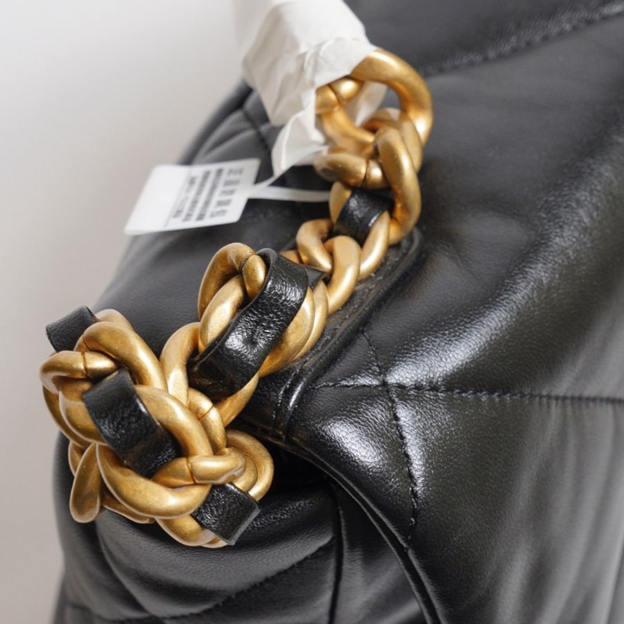 CHANEL 19 Bag 菱格紋羊皮手提肩背包 26 - 黑金-11