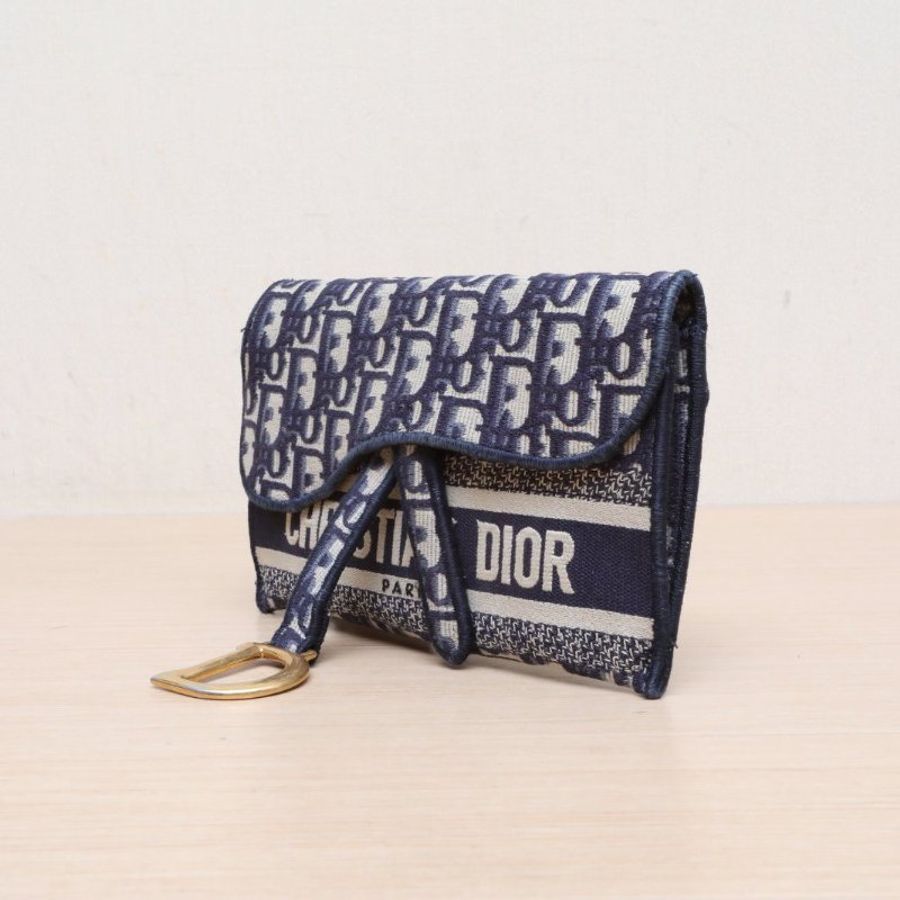 DIOR SADDLE馬鞍腰包21墨藍色帆布金扣2021Oblique印花字母刺繡肩背包-4