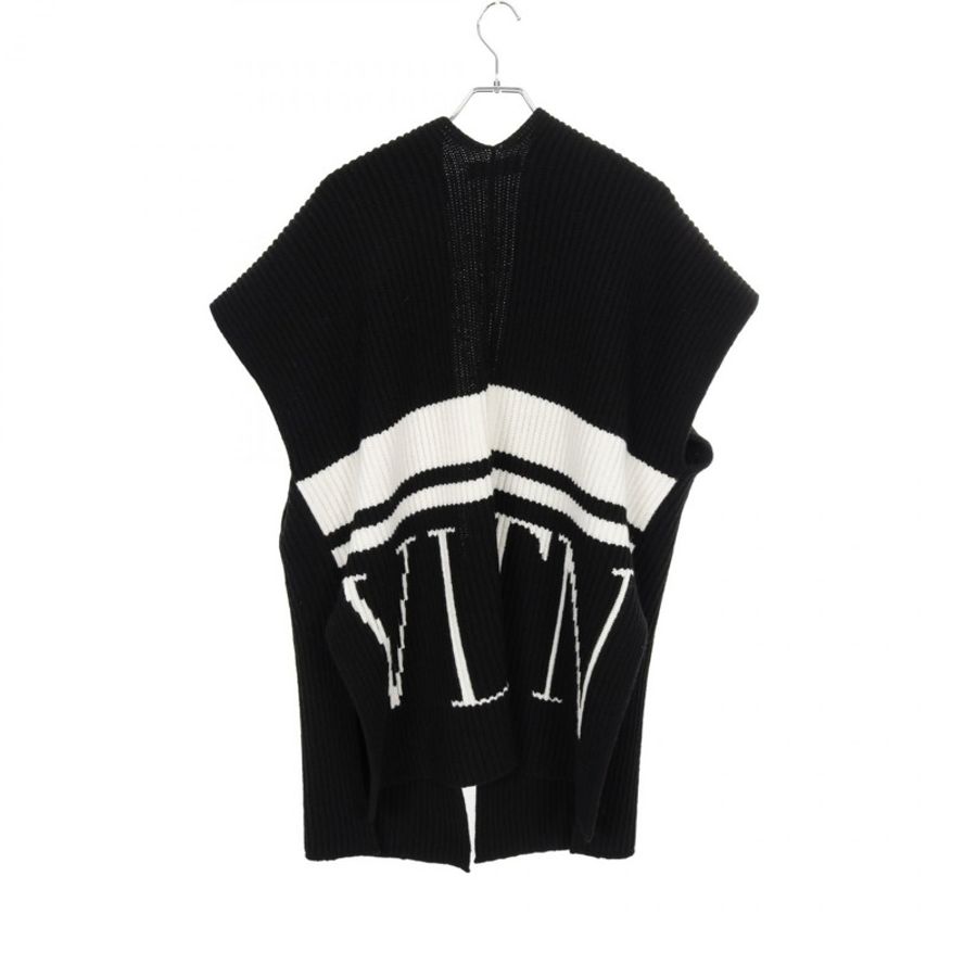 Valentino VLTN Logo 披肩 UB3KSA055TK 羊毛黑白 #XS 二手女款-1