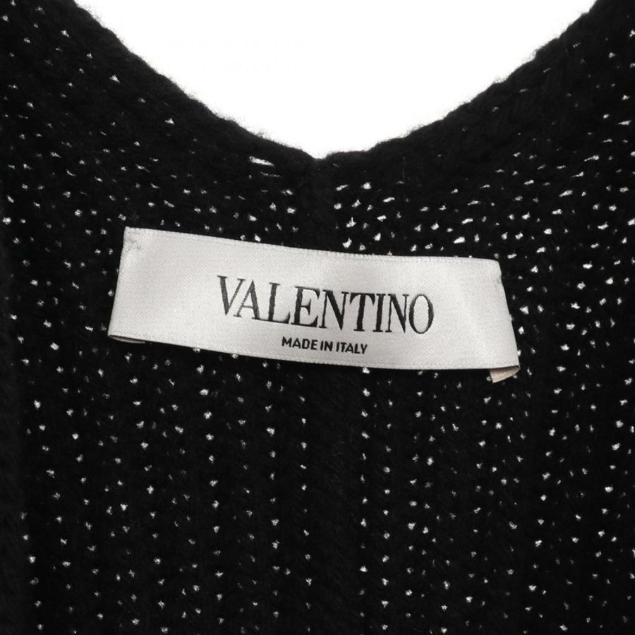 Valentino VLTN Logo 披肩 UB3KSA055TK 羊毛黑白 #XS 二手女款-2