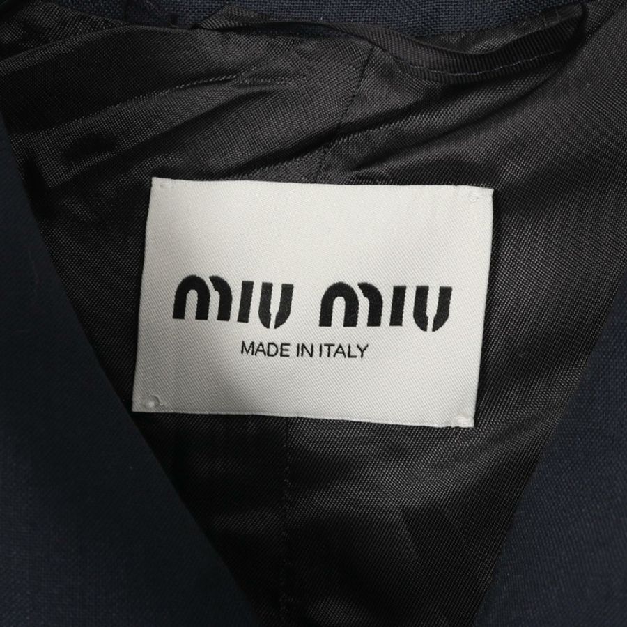 Miu Miu 單排扣小羊羔毛馬海毛外套 其他羊毛海軍藍二手女裝-2