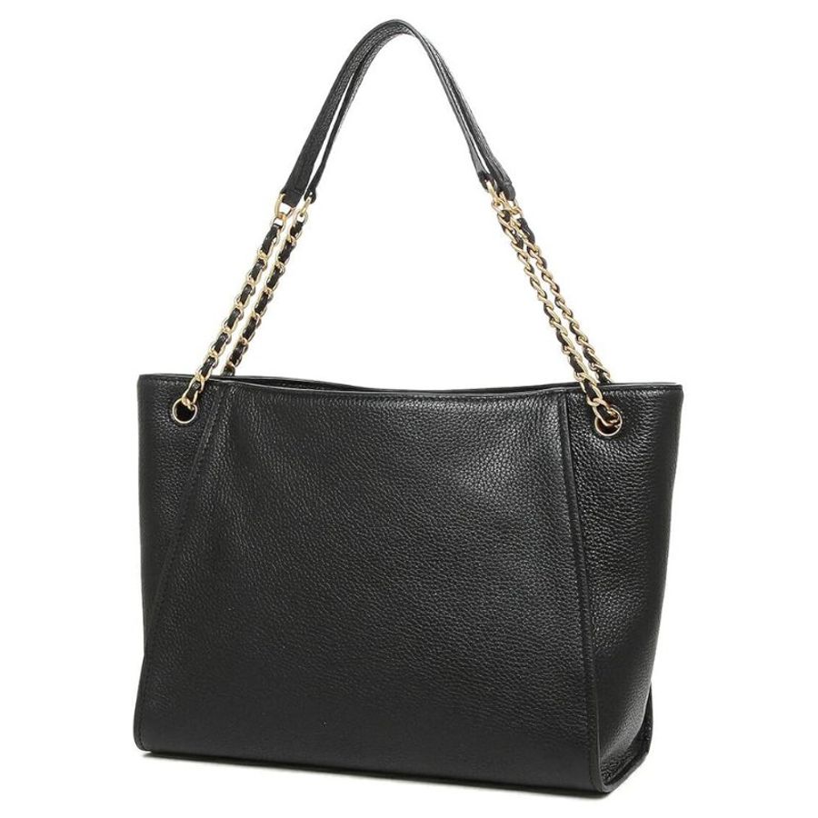【TORY BURCH】雙TLOGO素面皮革單肩包-黑色-3