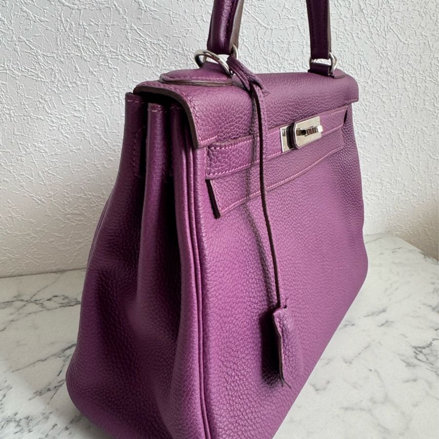 Hermes 葡萄紫kelly28銀扣-3