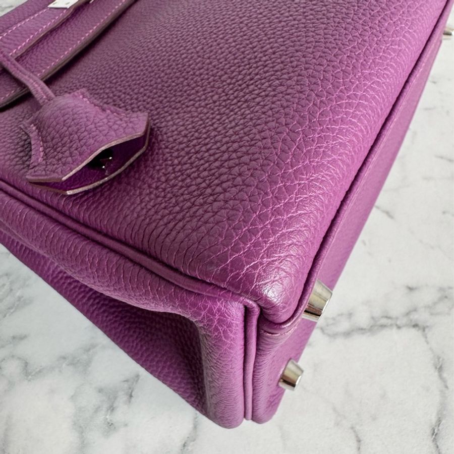 Hermes 葡萄紫kelly28銀扣-11