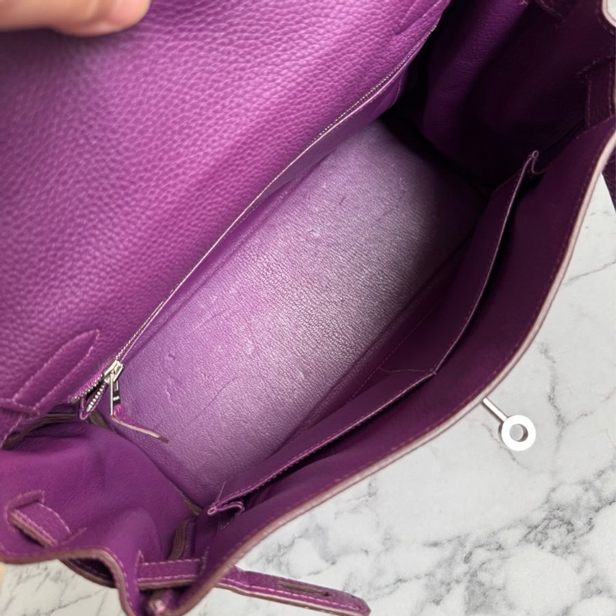 Hermes 葡萄紫kelly28銀扣-18