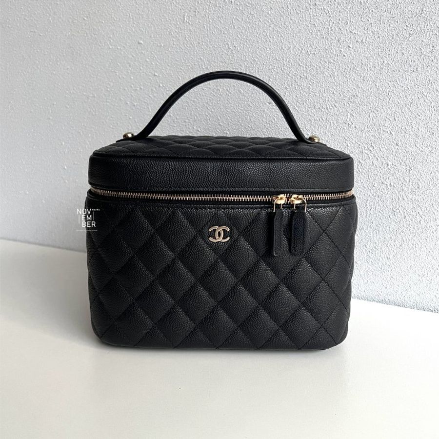閒置新✨ Chanel 香奈兒 25C Vanity化妝盒黑色金釦 大號-0