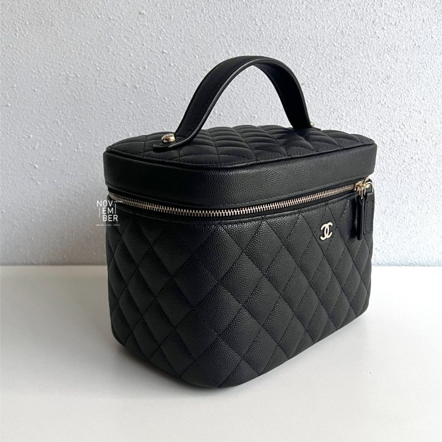 閒置新✨ Chanel 香奈兒 25C Vanity化妝盒黑色金釦 大號-1